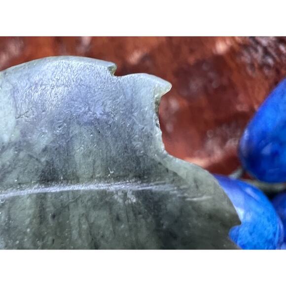 Vintage Blue Alabaster Marble Grapes Bunch Rare Carved Italy Green Stone Leaves - Picture 11 of 13